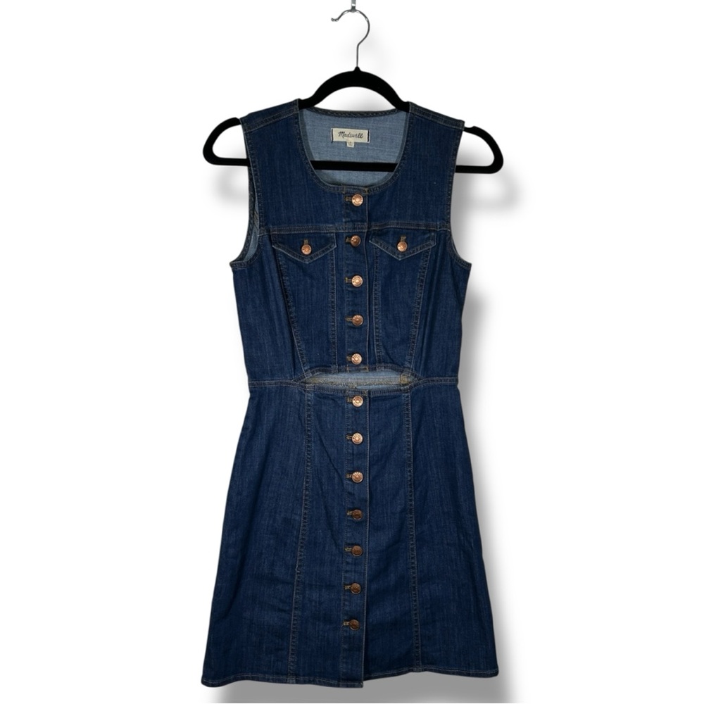 Madewell Denim Western Style A-Line Cutout Button Front Dress Size 0 - “Zhanna”